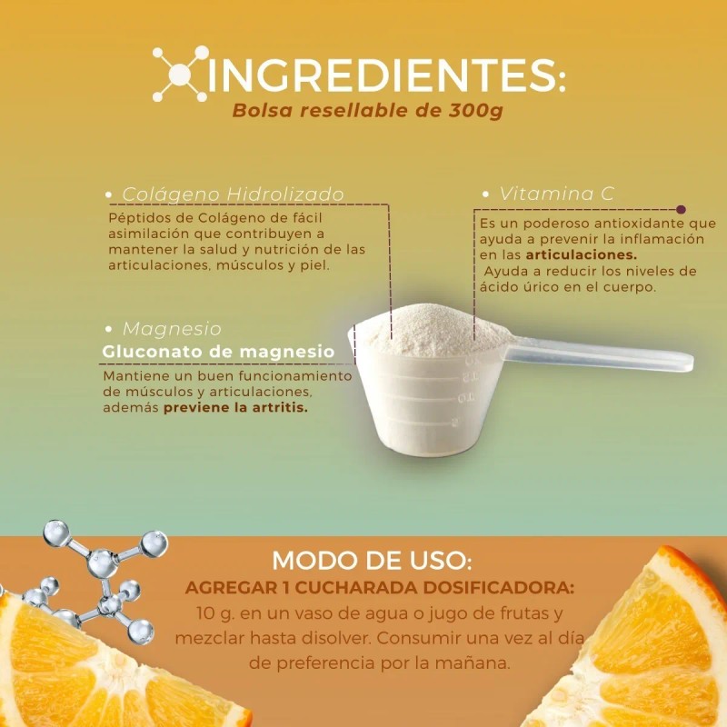 Colágeno Hidrolizado Biosuple Sabor 300g Magnesio Vitamina