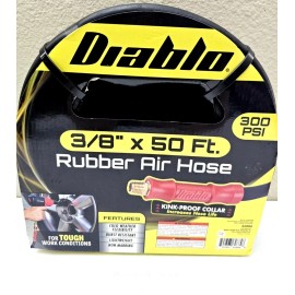 MERLIN 50' ft. x 3/8" in. Rubber Air Hose 300 PSI Air Compressor Hose Heavy Duty