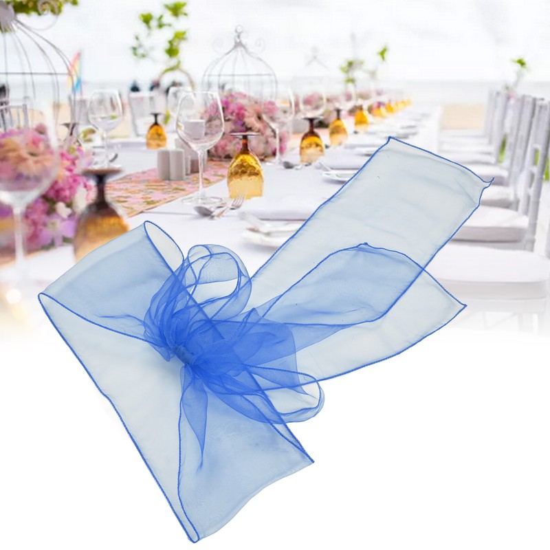 10Pcs Organza Banquet Chair Sash Exquisite Chair Bows Sashes for