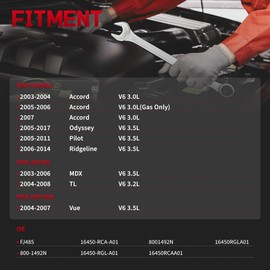 ZYLARO Fuel Injectors Fits For/Honda Accord2003-2007 For/Odyssey 2005-2017 Pilot 2005-2011 Ridgeline 2006-2014 Fits For/Acura MDX 2003-2006 TL 2004-2008 Fits For/Saturn Vue2004-2007 OE 8001492N FJ485