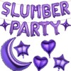 Slumber Party Supplies for Girls Purple, 19 Pieces Pajamas Decorations