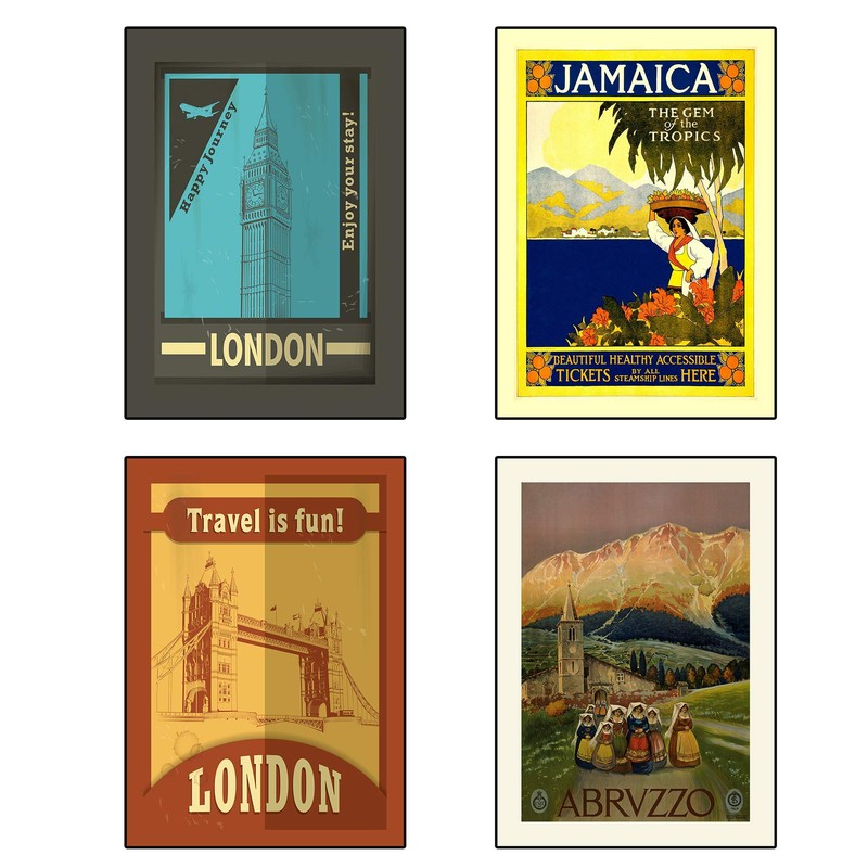 20 Posters! Vintage Travel Poster Set (Set A and Set