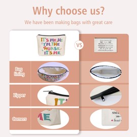 Girlly Nurse Makeup Bag: I'M THE Nurse Themed Cosmetic & Toiletry Organizer Pouch, Cute Nurse Appreciation Gifts for Womens, Girls, Teens, friends, Mom, Sister, Coworker For Travel, Parties, Birthdays