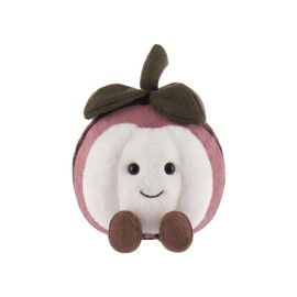 Apricot Lamb frische Mangostan Plüschtiere für Kinder, weiche niedliche Kuscheltier für Baby Mädchen und Jungen, Flauschige Obst Mangostan Braun 13 cm