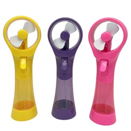 SEITG 3 Pack Elite Battery Powered Handheld Water Misting Fans Personal Outdoor Cooling Fan (Yellow/Purple/Pink)