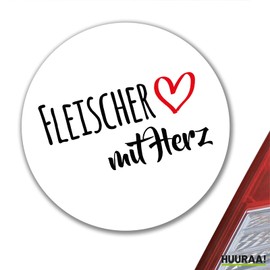 Huuraa Sticker Fleischer mit Herz Gift 10 cm Sticker Fleischer Gift Idea