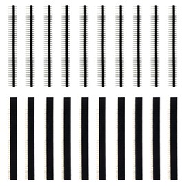 20 pieces 2.54 mm breakaway board, 40 pin male and female connector header for Arduino shield, pin header, male and female pin header PCB soldering, socket header solder pins, hole grid board