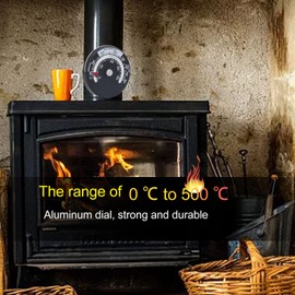 Wood Stove Thermometer Magnetic, 0 to 500℃ Stove Pipe Thermometer Gauge High Accuracy Oven Temperature Gauge for Wood Burning Stoves Top