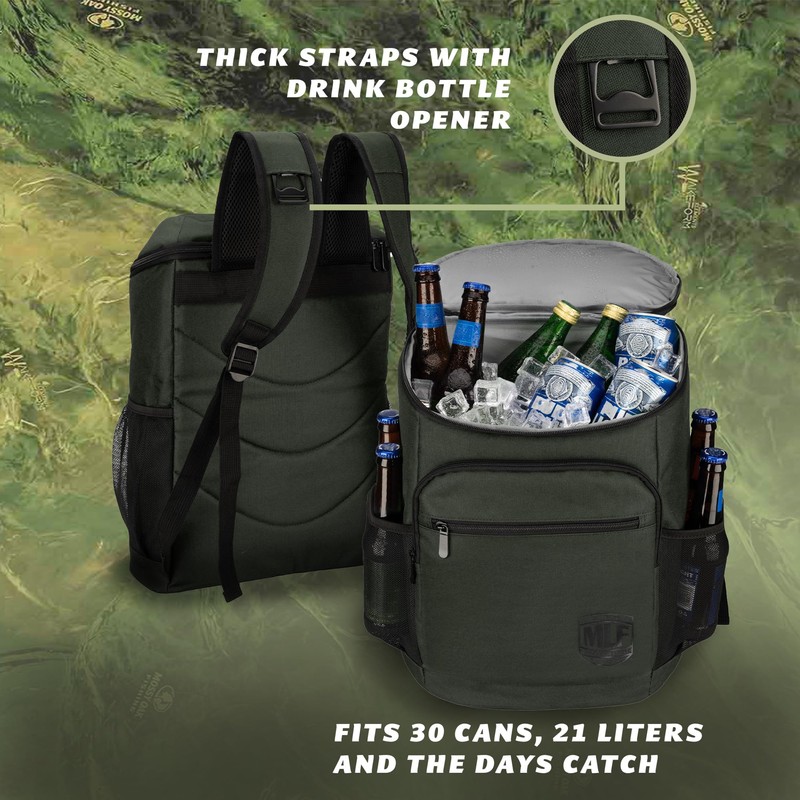 Mossy Oak MLF Fishing Cooler Backpack - Major League Insulated