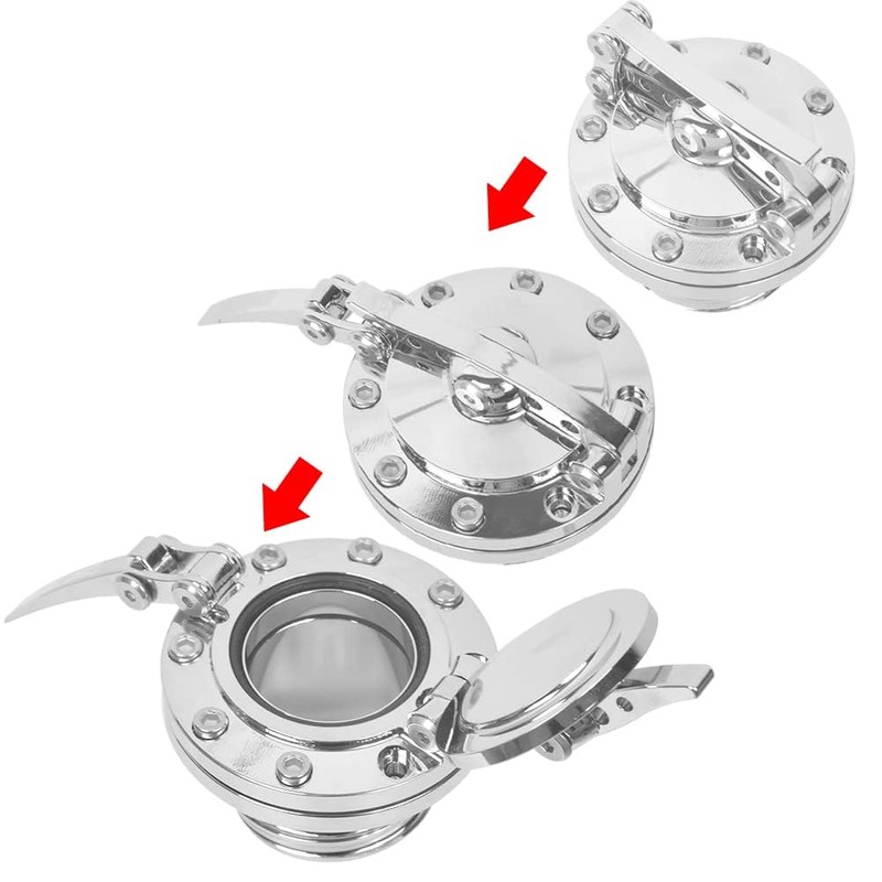 HIYOYO Motorcycle Chrome Quick Release Fuel Gas Tank Oil Cap