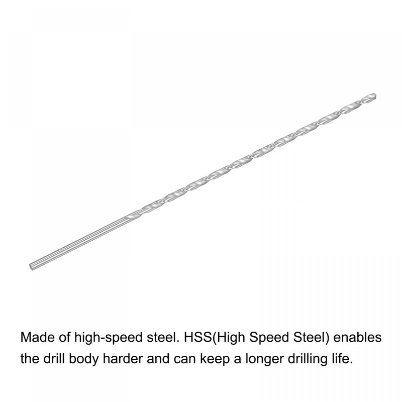 sourcing map HSS(High Speed Steel) Extra Long Twist Drill Bits,