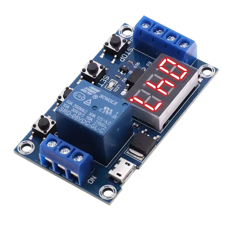 YTgilo 2PCS 5V Micro USB Timing Relay DC6-30V with Digital