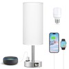 Fenmzee White Touch Bedroom Table Lamp - 3 Way Dimmable