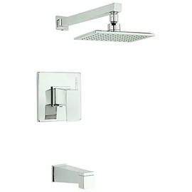 Danze D502062PNVT Modern Mid-Town Single Handle Tub and Shower Trim Kit with Efficient Flow Showerhead, Polished Nickel