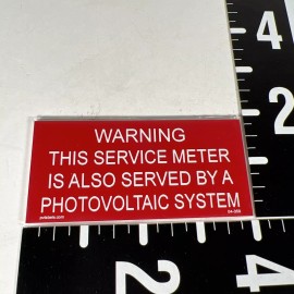 Pv Labels LOT OF 2 Cardboard labels “ WARNING THIS SERVICE METER IS ALSO SERVICED BY …”