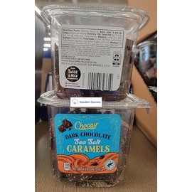 Choceur Dark Chocolate Sea Salt Caramels 13.8oz 391g (Two Tubs)