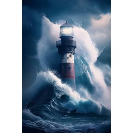 Framable 500 Piece Jigsaw Puzzle for Adults - Sea Lighthouse Safe Wooden Jigsaw Puzzle - Interactive Fun Puzzle for Family - DIY Home Decor