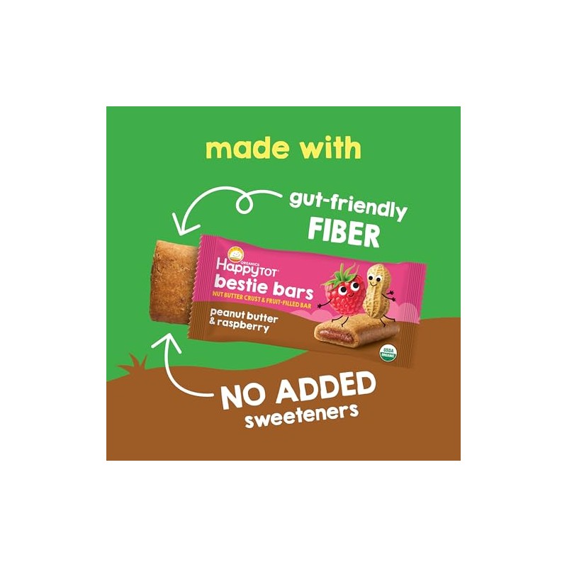 Happy Tot Organics Bestie Bars Nut Butter Crust & Fruit-Filled