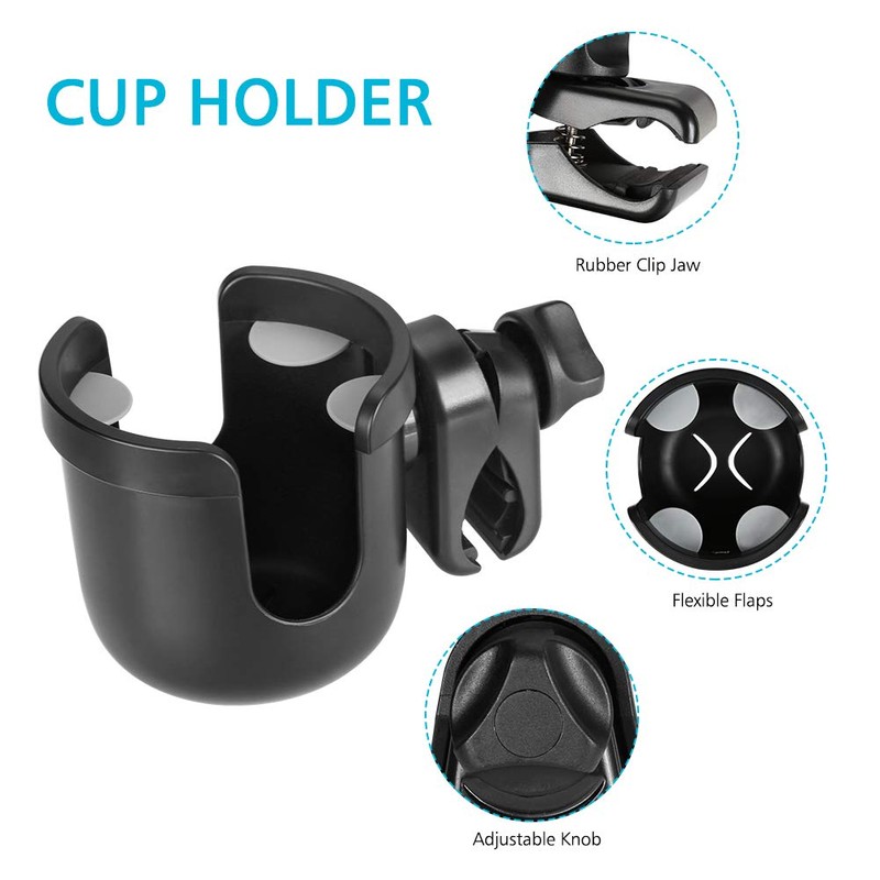 Accmor 2-in-1 Walker Cup Holder with Hook Set, Wheelchair Cup