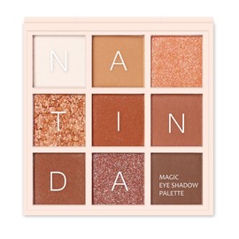 Natinda Magic Eyeshadow Palette 2 Types 9 Colors Warm Tone Daily Point Makeup / 나틴다 매직 아이섀도우 팔레트 2종 9색상 음영 웜톤 데일리 포인트 메이크업