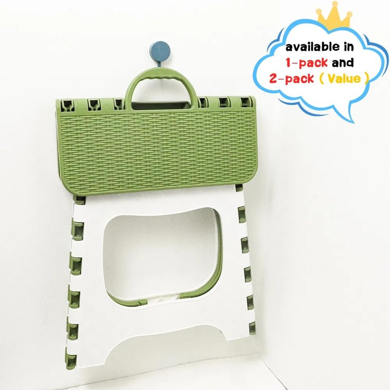 UoeRing 2-Pack Plastic Folding Stool, Portable and Hanging. Non Slip