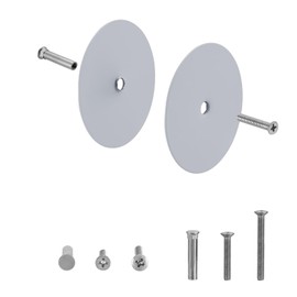 NAUBEA 1 Pack Door Hole Cover Plate Primed Gray Deadbolt Cover Plate 2 5/8" Diameter Round Door Knob Hole Filler Plate, 1" and 1.5" Screws, Reinforcer Locks and Doors for Home Security