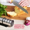 Afilador De Cuchillos De Cocina De Acero Inoxidable De Tres