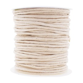 Mandala Crafts Soft Drawstring Replacement Rope Upholstery Crochet Macrame Cotton Welt Trim Piping Cord (Natural)