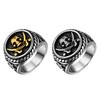 OIDEA Men's Retro Pirate Skull Ring Punk Rock Style Stainless