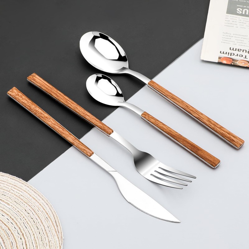 Stainless Steel Flatware Set for 4, Cutlery Utensils Set with