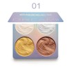 Mysense 4 Colors Shimmer Highlight Makeup Contour Palette,Shimmer Blush &