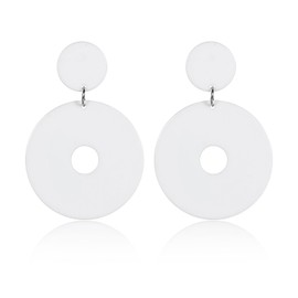70s Earrings for Women Retro Earrings Acrylic White Earrings for Women Dangle Disco Earrings 70s Jewelry Groovy Earrings 70s Accessories (style 5)