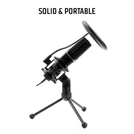 iTek M100 Condenser Microphone - USB, Tripod, Pop Filter and Sponge, Professional Audio