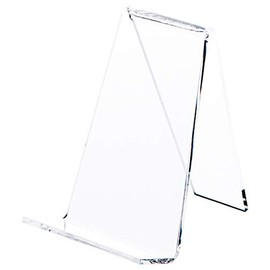 Plymor Clear Acrylic Book Easel with 1.125" Flat Ledge, 3.625" W x 4.25" D x 4.875" H