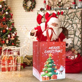 4Pack Large Christmas Gifts Bags Multipack,DXTXTJ 18 * 31 * 41cm Christmas Wrapping Bags, Red Green Christmas Bags for Presents Christmas Party