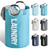 YOUDENOVA ランドリーバスケット 大容量82L せんたくかご 85％防水性 折りたたみ 撥水加工 耐荷重15KG 洗濯物入れ 取っ手付き