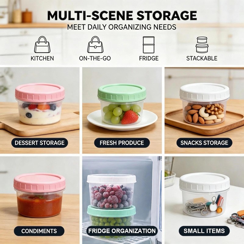 Delphinus 20 Pack Small Food Storage Containers With Twist Top