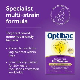 Suplemento Optibac Probióticosprebióticos De Intimate Flora For Women De 30 Un                                                                        