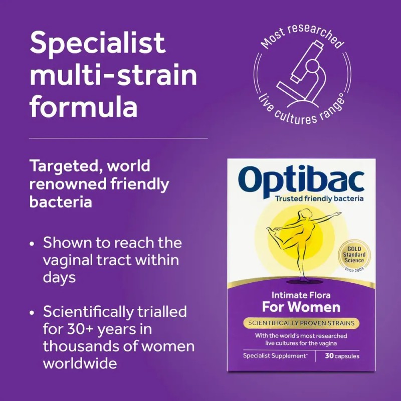 Suplemento Optibac Probióticosprebióticos De Intimate Flora For Women De 30