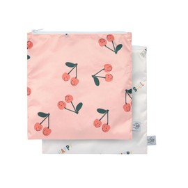 LÄSSIG Reusable Storage Bag Snack Bag 2pcs/Snack Bag Happy Fruits Cherry