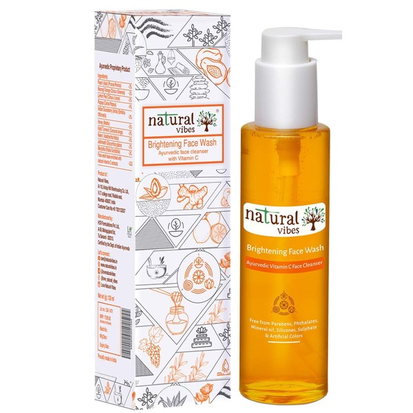 Natural Vibes ~ Ayurvedic Vitamin C Face Wash 120 ml ~ Deep cleanses your pores, fights sun damage, reduces pigmentation and improves your complexion…