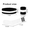 Sucrain 5 Pieces Striped Sweatbands and Socks Set, Sports Sweatbands