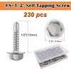 weideer 230pcs #8×1/2" Self Tapping Screws Sheet Metal Screws 410