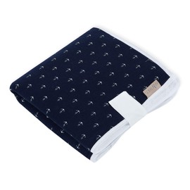 KraftKids Travel Changing Mat Muslin Dark Blue Anchor 3 Layers Waterproof Soft Terry Cloth 100% Cotton