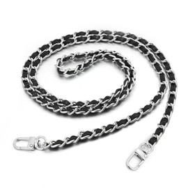 1 Pc Purse Chain Strap Purse Straps Replacement Crossbody 47inch Leather Chain Strap Replacement for Crossbody Bag Handbag Women (Silver)