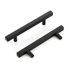 HOME EDIT 5 Pack Cabinet Pulls 4-1/2 Inch Hole Center Square T Bar Kitchen Cabinet Handles Stainless Steel Cupboard Drawer Handles Kitchen Cabinet Hardware Dresser Drawer Pulls 7" Length