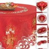 HanaQi Christmas Table Runner Tablecloth Dark Red Linen Look Red