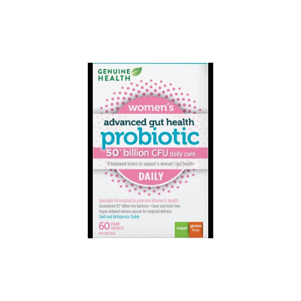 Genuine Health Advanced Gut Health Probiotics Women's Daily (50 Billion CFU) - 60 V-Caps