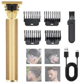 KDYNIX Professional Hair Trimmer for Men, Electric Beard Trimmer, Cordless Rechargeable Hair Clippers with 4 Adjustable Limit Combs, Grooming Kit for Men, Gold