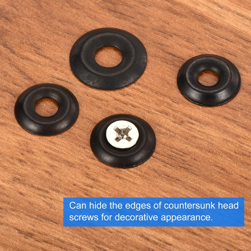 uxcell 50Pcs Cup Washer Countersunk, Iron Black Countersunk Finish Washers